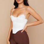 Eliza | Stijlvolle Witte Bustier-Top met Dunne Bandjes
