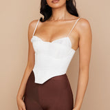 Eliza | Stijlvolle Witte Bustier-Top met Dunne Bandjes