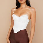Eliza | Stijlvolle Witte Bustier-Top met Dunne Bandjes