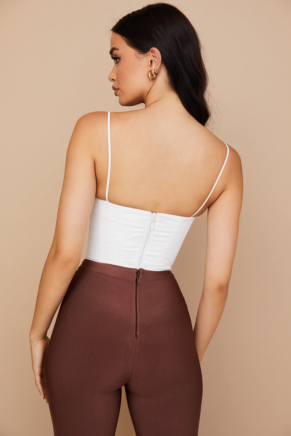 Eliza | Stijlvolle Witte Bustier-Top met Dunne Bandjes
