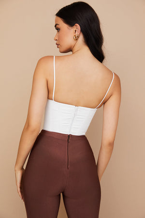 Eliza | Stijlvolle Witte Bustier-Top met Dunne Bandjes