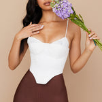 Eliza | Stijlvolle Witte Bustier-Top met Dunne Bandjes