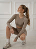 Sienna | Naadloze Crop Longsleeve in Espresso
