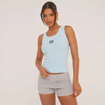 Lina | Geribbelde Tanktop met Borduring