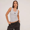 Lina | Geribbelde Tanktop met Borduring