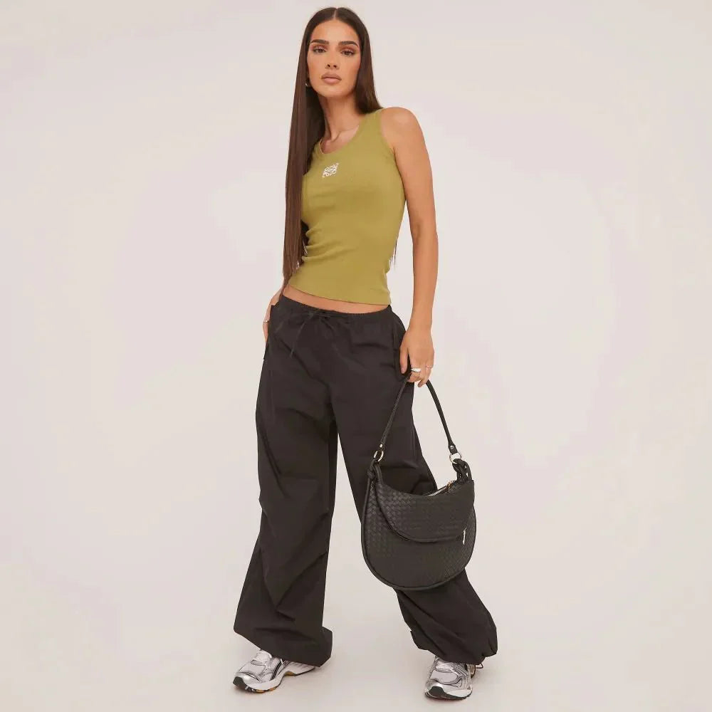 Lina | Geribbelde Tanktop met Borduring