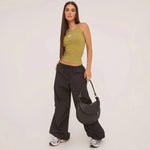 Lina | Geribbelde Tanktop met Borduring