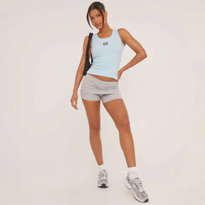 Lina | Geribbelde Tanktop met Borduring