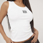 Lina | Geribbelde Tanktop met Borduring
