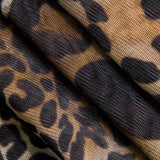 Savanna | Wilde Leopard-Minikleed met Ruches – Verleidelijk Dierenprint