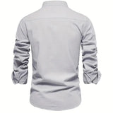 Heren Overhemd Slim Fit Knopen Casual Elegant