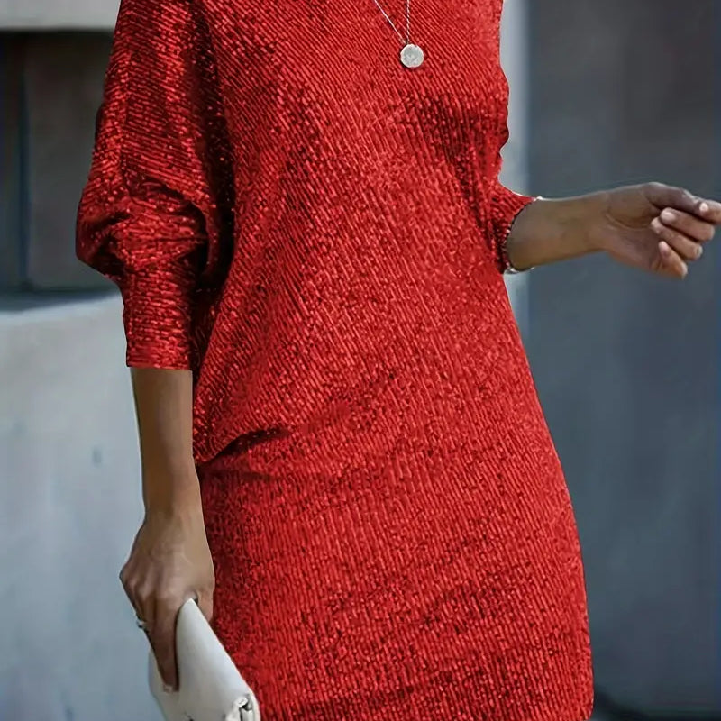 Dames Cocktailjurk met Pailletten | Elegante Feestjurk voor Avond & Bruiloft