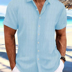 Owen | Relaxed Fit Gestreept Korte Mouwen Zomerhemd