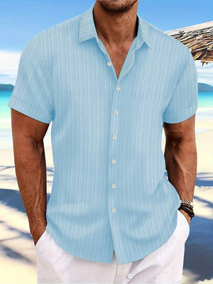 Owen | Relaxed Fit Gestreept Korte Mouwen Zomerhemd