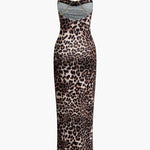 Amelie | Verleidelijk Leopard Maxikleed – Sensuele Look met Beinsplit