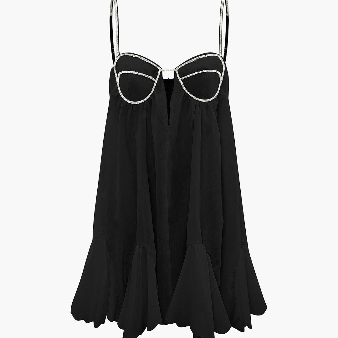 Sophia | Glamoureus Mini-jurk met Kristalbandjes – Vrouwelijk & stijlvol voor speciale gelegenheden