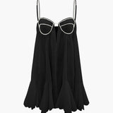 Sophia | Glamoureus Mini-jurk met Kristalbandjes – Vrouwelijk & stijlvol voor speciale gelegenheden