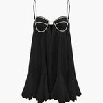 Sophia | Glamoureus Mini-jurk met Kristalbandjes – Vrouwelijk & stijlvol voor speciale gelegenheden