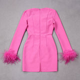 Sofia | Elegante Minidress met Veerdetails