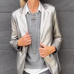 Anne-Fleur™  Glanzende Metallic Blazer