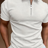 Heren Polo Korte Mouw Rits Modern Fit