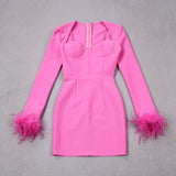 Sofia | Elegante Minidress met Veerdetails