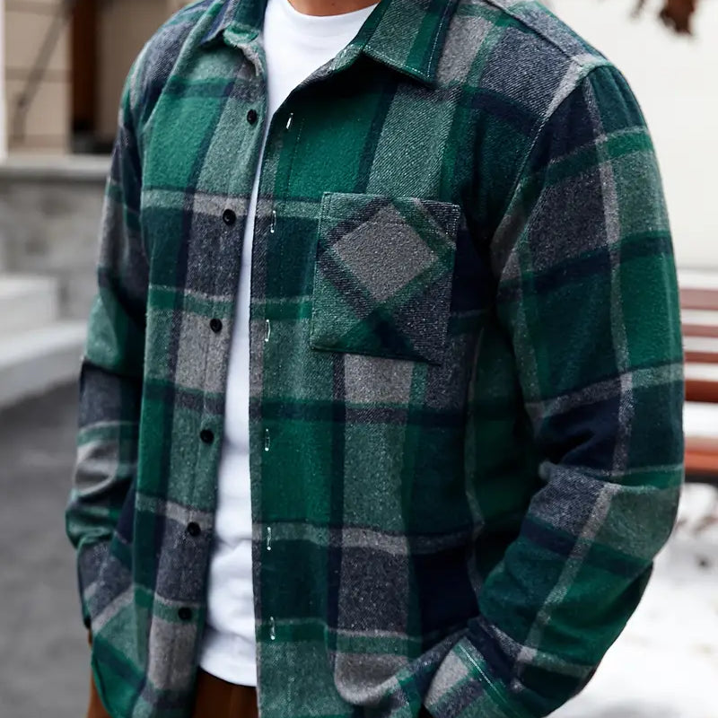 Ruben™ Geruite Overhemdjas voor Heren