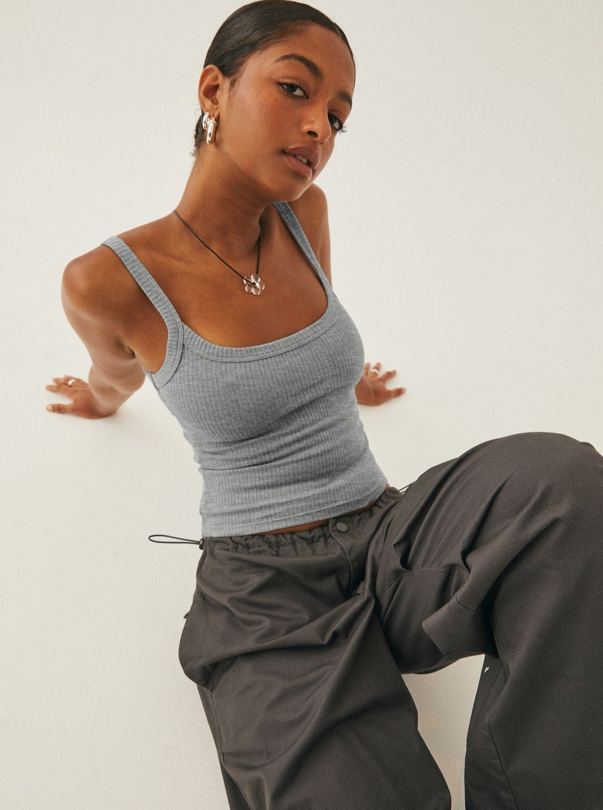 Anke | Casual geribbeld tanktop met ronde hals