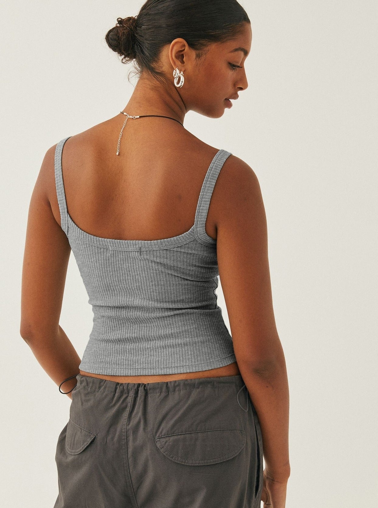 Anke | Casual geribbeld tanktop met ronde hals