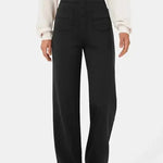 Hannah | Wijde Pijpen Hoge Taille Broek Met Voorzakken
