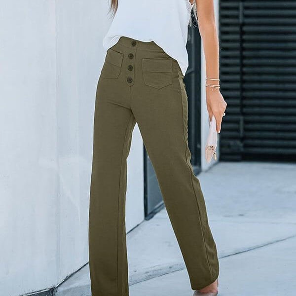 ComfortRise elastische casual broek – hoge taille & rekbaar design
