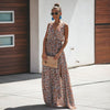 Mouwloze Maxijurk met Bloemenprint & Split – Zomerse & Elegante