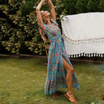 Boho Maxijurk met wikkelontwerp en hoge split
