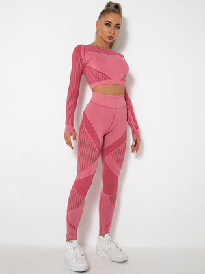 Lea | Naadloos 2-delig Sportset met Structuur-Design