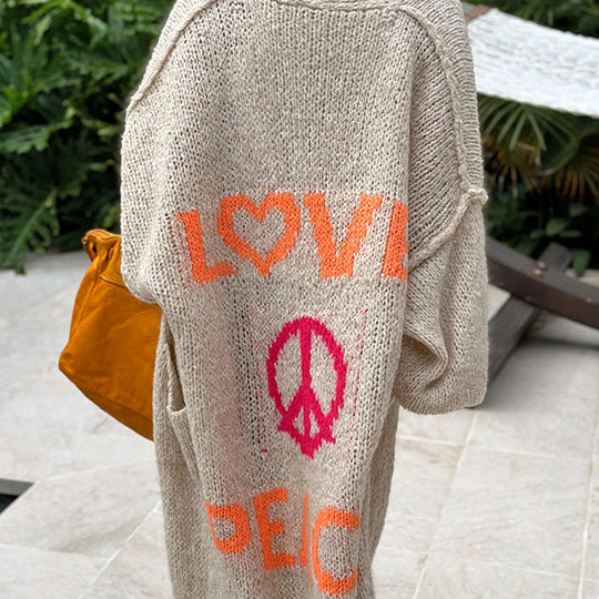 Lang Gebreid Vest | Love & Peace Design | Comfortabel & Stijlvol