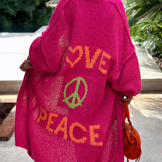 Lang Gebreid Vest | Love & Peace Design | Comfortabel & Stijlvol