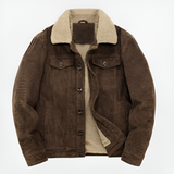 Corduroy Herenjas met Imitatiebont Kraag