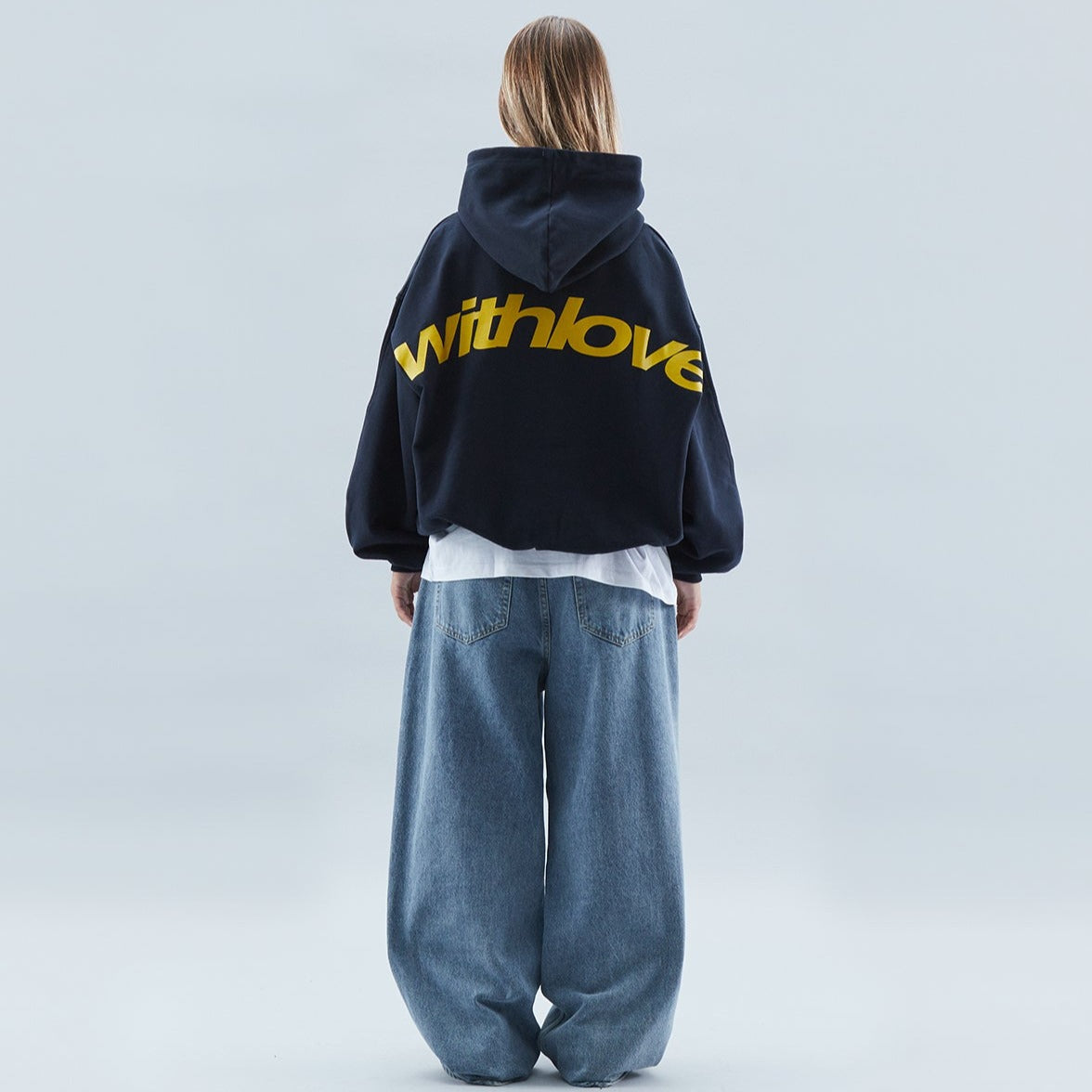 Oversized Hoodie met "With Love"-print