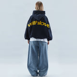 Oversized Hoodie met "With Love"-print
