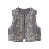 Celina | Geborduurde Fluwelen Vest