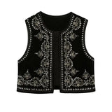 Celina | Geborduurde Fluwelen Vest