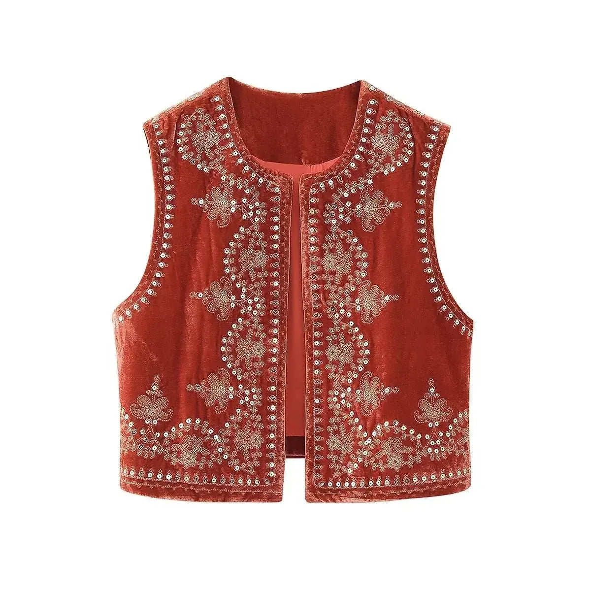 Celina | Geborduurde Fluwelen Vest