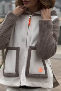 Faye™ Fleecevest met Gebreide Mouwen