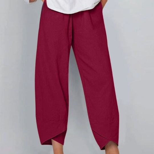 Allure zomerbroek dames | Luchtige linnen look broek | Comfortabele losse pasvorm