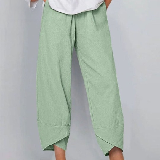 Allure zomerbroek dames | Luchtige linnen look broek | Comfortabele losse pasvorm