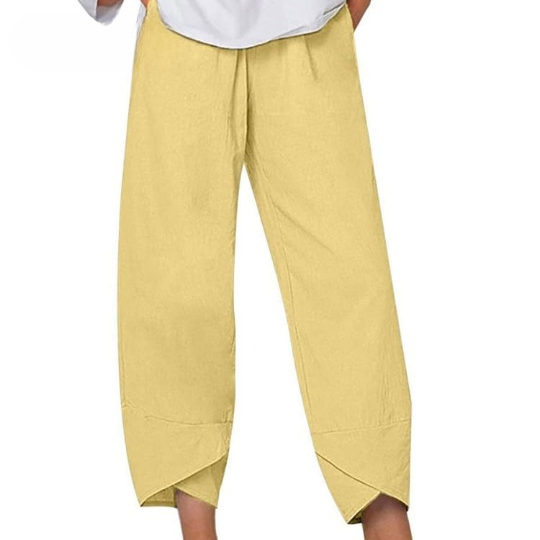Allure zomerbroek dames | Luchtige linnen look broek | Comfortabele losse pasvorm