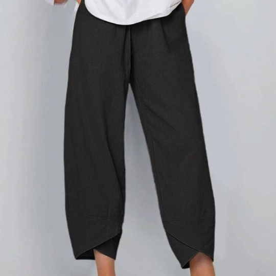 Allure zomerbroek dames | Luchtige linnen look broek | Comfortabele losse pasvorm