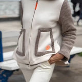 Faye™ Fleecevest met Gebreide Mouwen