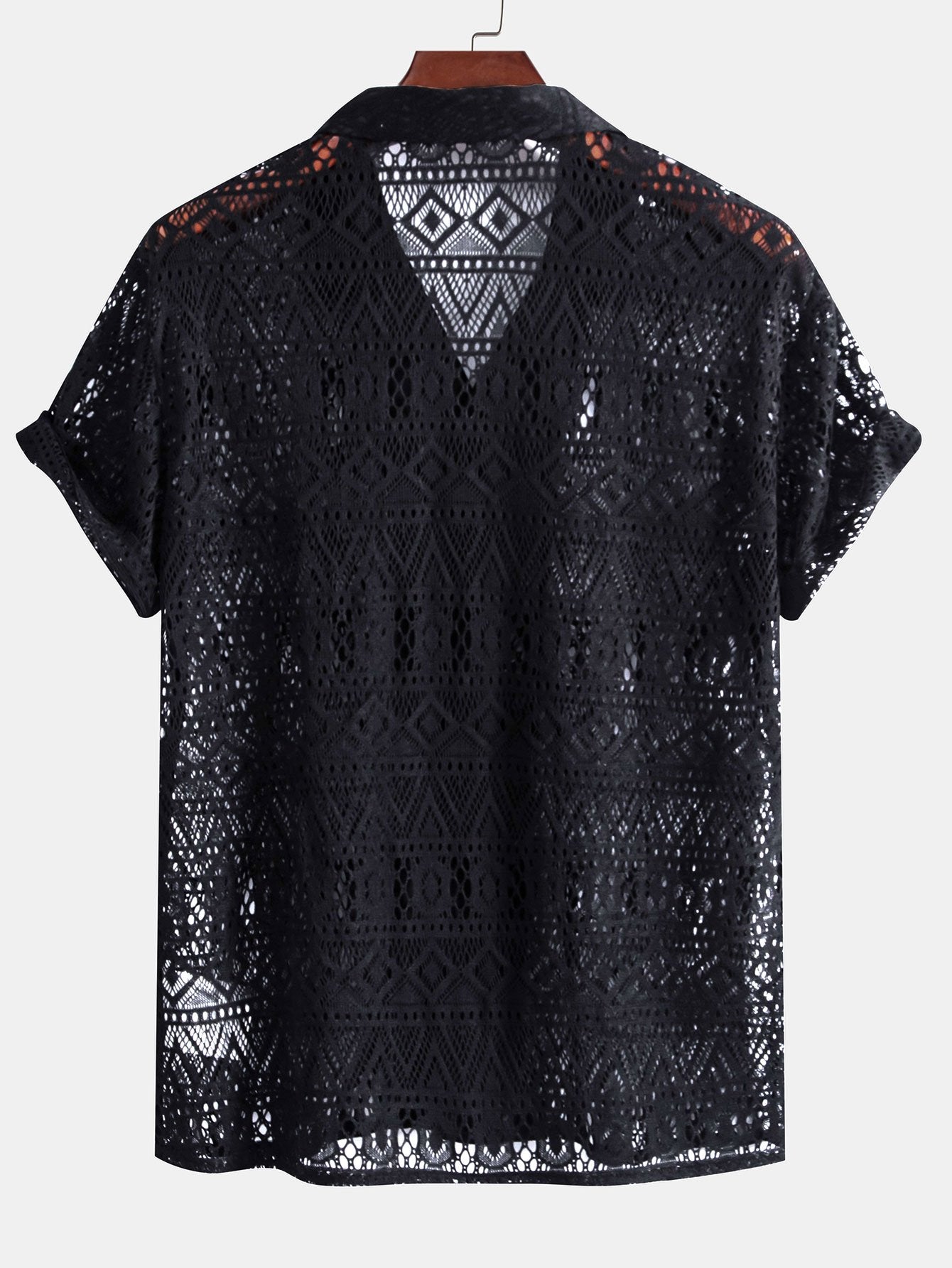 David | Transparant Haakshirt met Ethno-patroon