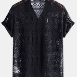 David | Transparant Haakshirt met Ethno-patroon
